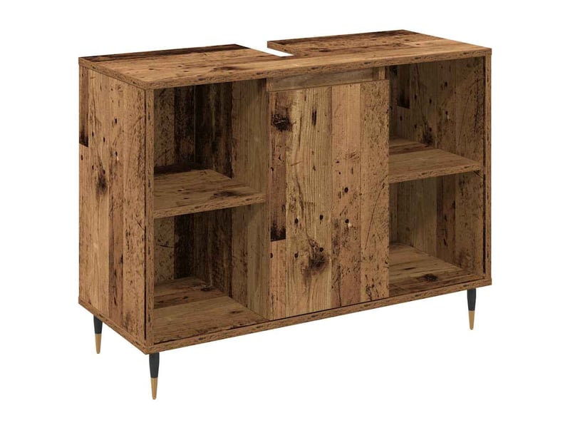  Ensemble de mobilier de salle de bain 3 pc bois ancien cf64257  - Conforama D