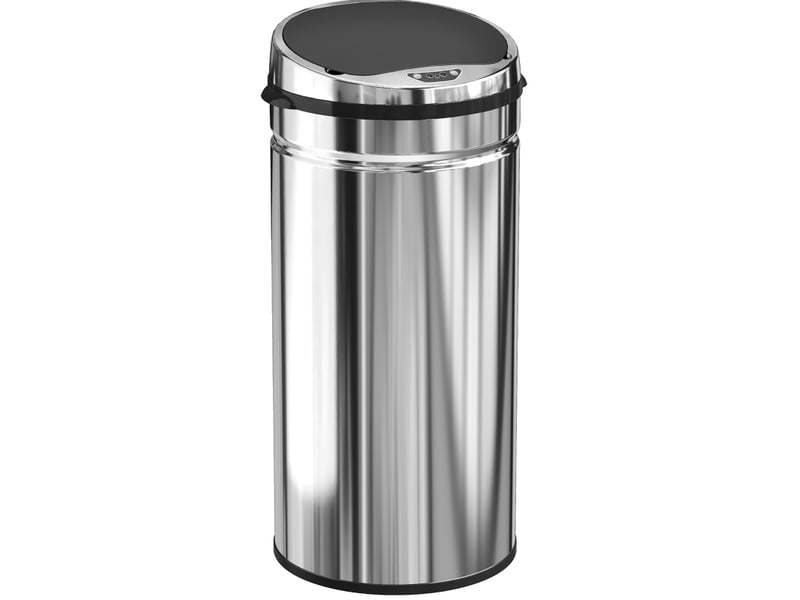 Poubelle automatique à capteur 42 l ø30,5 x 68 cm – argent – infrarouge, seau amovible en acier inoxydable - Conforama A