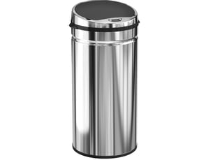 Poubelle automatique à capteur 42 l ø30,5 x 68 cm – argent – infrarouge, seau amovible en acier inoxydable