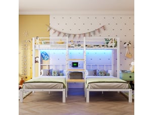 Lit superposé 90x200 cm <strong>OKWISH</strong>  <strong></strong> coloris blanc