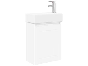 Meuble de rangement salle de bain avec robinet blanc 45.5x25.5x84 cm