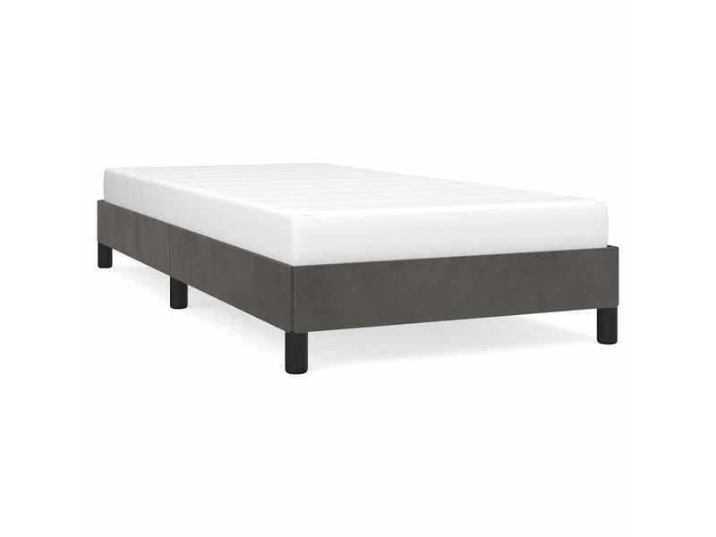  Lit simple- lit adulte -  cadre de lit sans matelas gris foncé 80x200 cm velours  - Conforama A