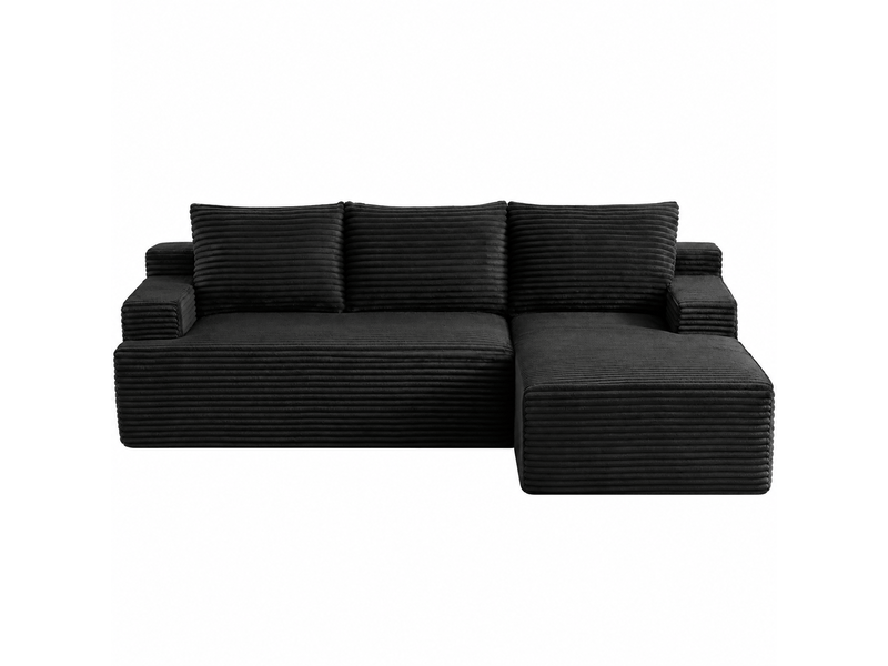  Canapé d’angle cloud en l gris foncé modulable sans montage, convertible avec assise profonde, 4 places  - Conforama A