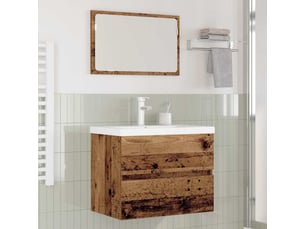 Ensemble de mobilier de salle de bain 3 pc bois ancien cf64260