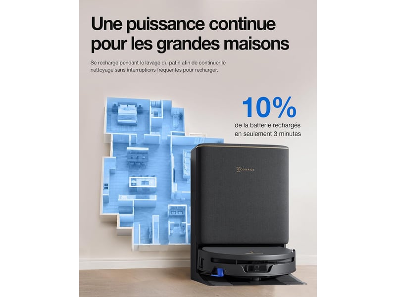  ECOVACS DEEBOT T90S Pro Omni Robot Aspirateur Laveur, 40000Pa, OZMO Roller 3.0, Anti-Enchevêtrement 40000Pa, OZMO Roller 3.0, YIKO - Conforama D