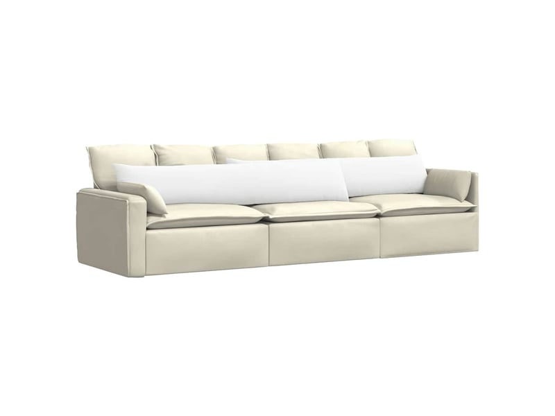Lot de 2 coussins de canapé, coussins décoratifs tissu blanc 200 x 40 cm cf58763 - Conforama C