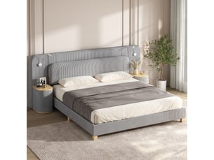 Lit 2 places 180x200 cm <strong></strong>  <strong>OPULERANE TRADING LTD</strong> coloris gris