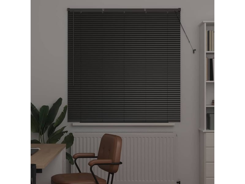 Store vénitien, store de fenêtre noir 130 x 135 cm 25 mm aluminium cf48069 - Conforama C