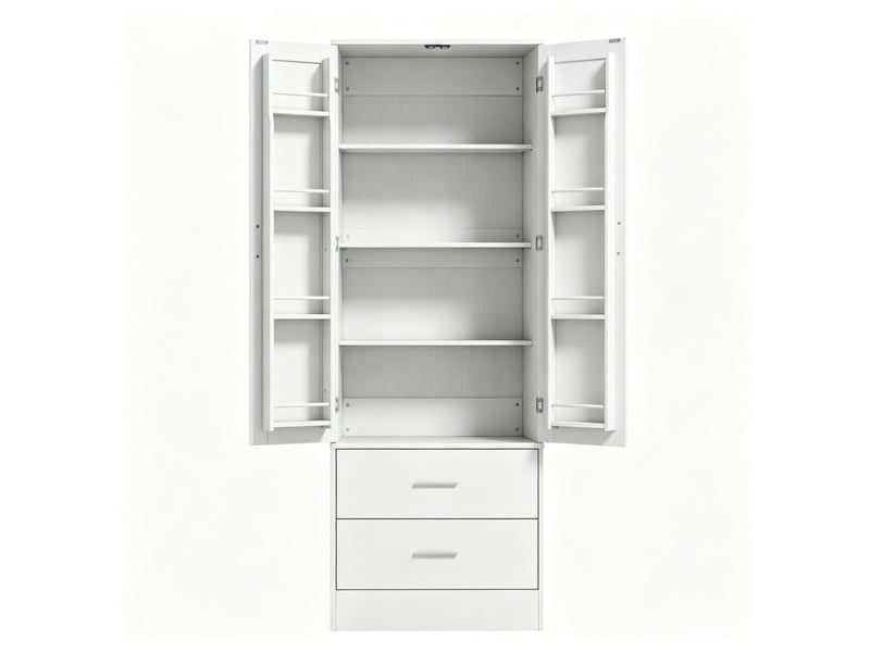  Meuble de cuisine 2 portes 2 tiroirs 8 étagères à épices blanc 60 x 40 x 159 cm T5828S00073 - Conforama A