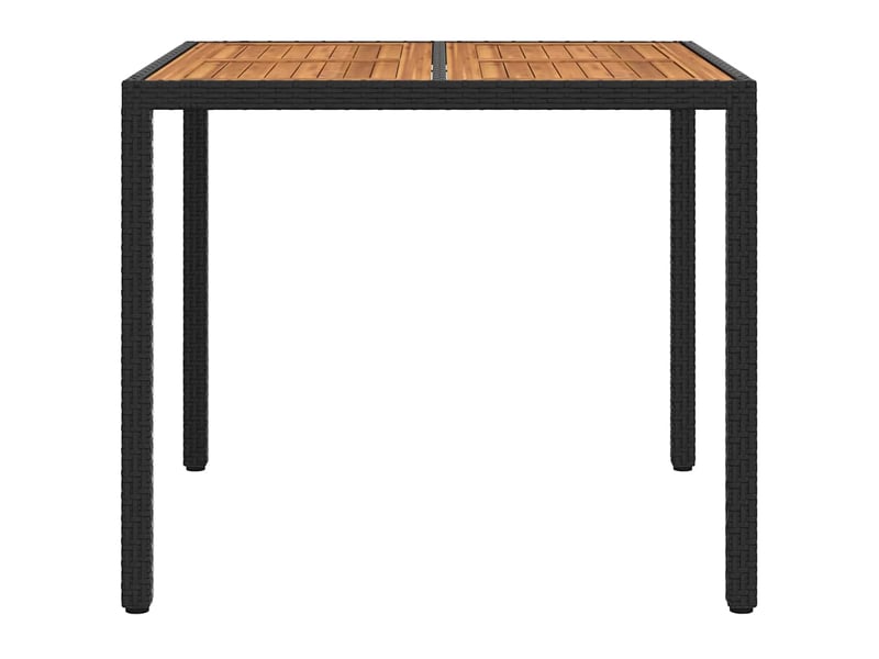  Table de jardin, table d'extérieur noir 90 x 90 x 75 cm polyrotin  - Conforama C