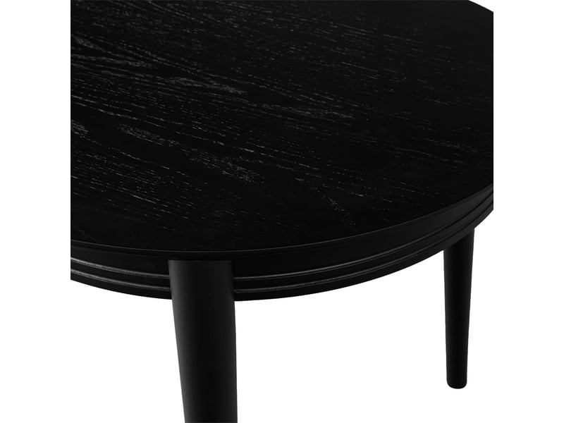  Table à manger oblongue bois d'hévéa placage chêne 6 places noir - laurine  - Conforama C