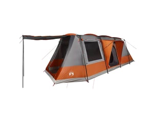 Tente de camping, tente tunnel 4 personnes gris et orange imperméable shl54940