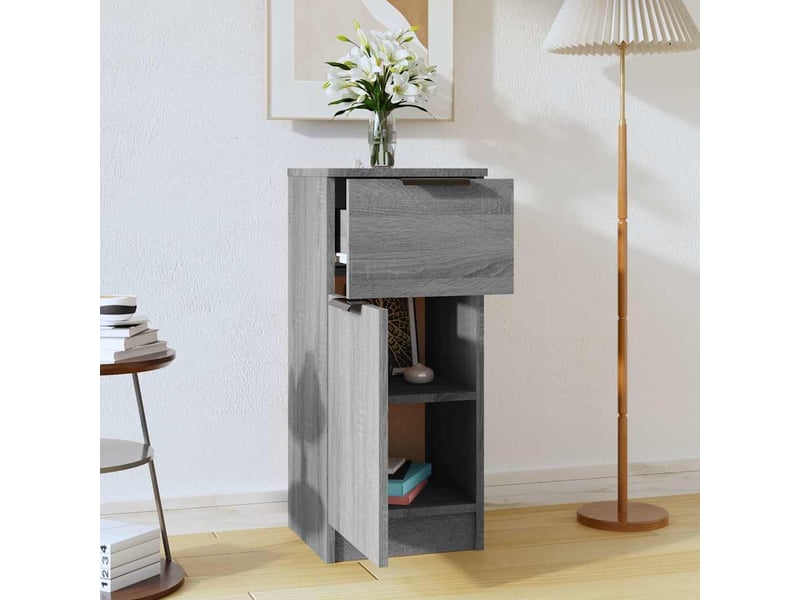  Buffet - bahut - meuble de rangement sonoma gris 30x30x70 cm bois d'ingénierie  - Conforama C