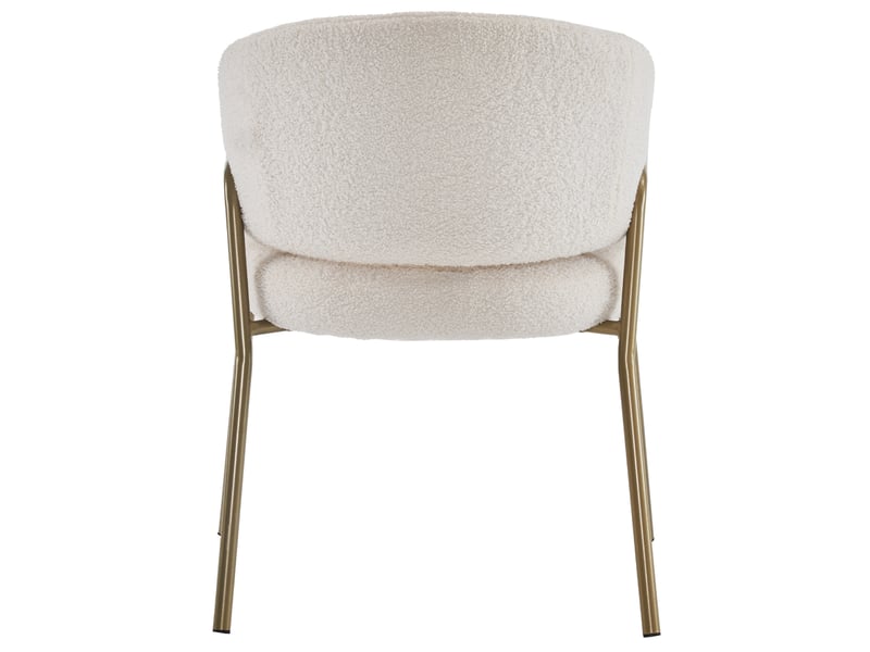 Lot de 6 chaises de salle à manger en velours d'agneau avec pieds en métal doré,blanc chaise blanc - Conforama E