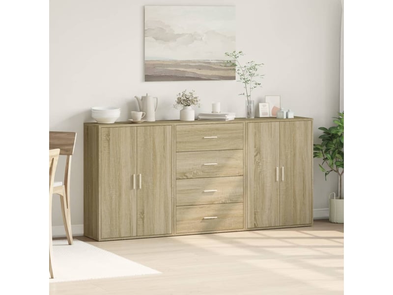  Buffets 3 pcs - bahut - meuble de rangement chêne sonoma 60x31x84 cm bois d'ingénierie  - Conforama C