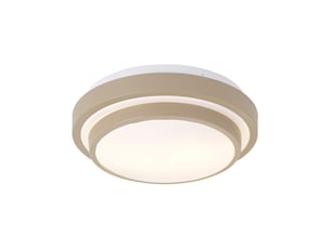Plafonnier moderne taupe et blanc 34 cm 2 lumières ip44 - walden