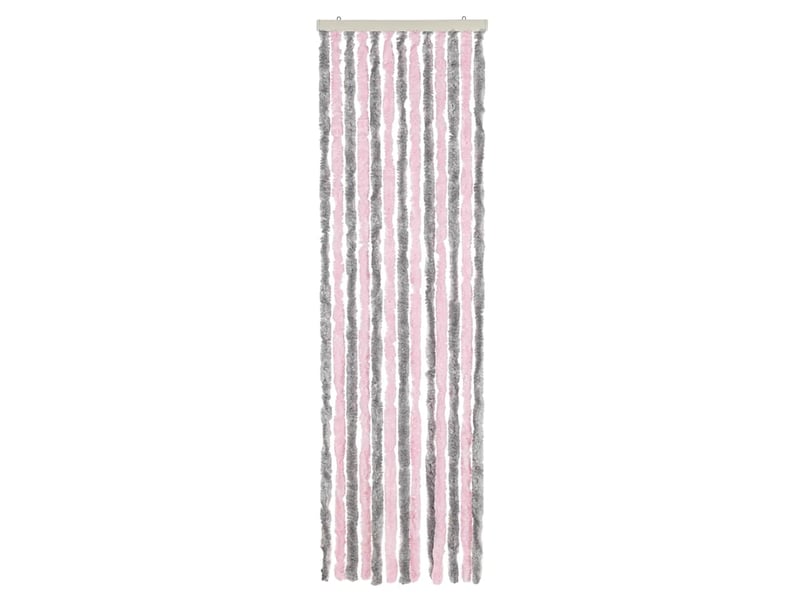  Rideau anti-mouches, moustiquaire gris argenté et rose 56x200 cm chenille cf43527  - Conforama C