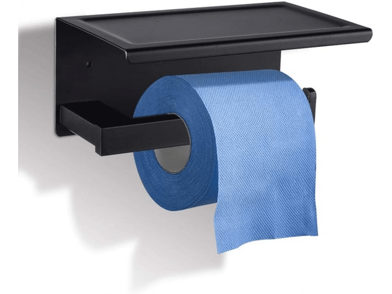  Porte papier toilette, porte rouleau papier toilette mural, sus304 acier inoxydable derouleur papier wc, support papier toilette sans percage,noir  - Conforama A