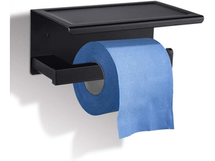 Porte papier toilette, porte rouleau papier toilette mural, sus304 acier inoxydable derouleur papier wc, support papier toilette sans percage,noir