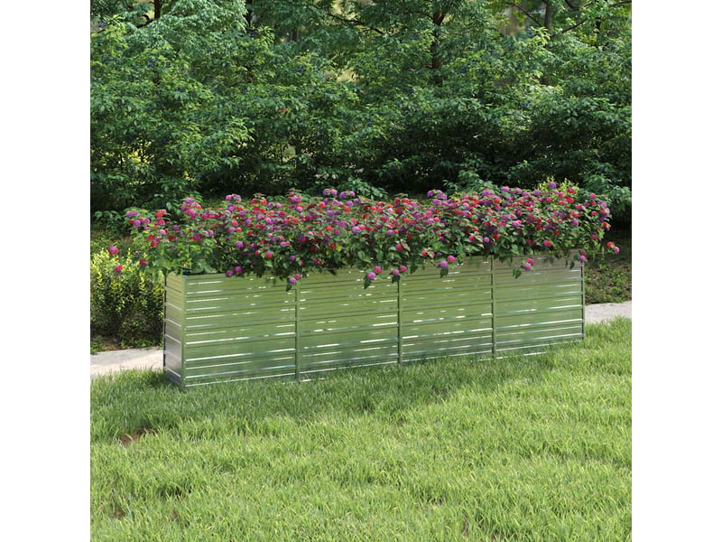 Jardinière - lit surélevé de jardin 320x40x77 cm acier galvanisé argenté - Conforama B