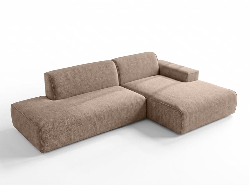  Canapé d'angle moderne didim duo, 288 cm, couleur marron chaud, revętement en velours d Didim Duo - Conforama A