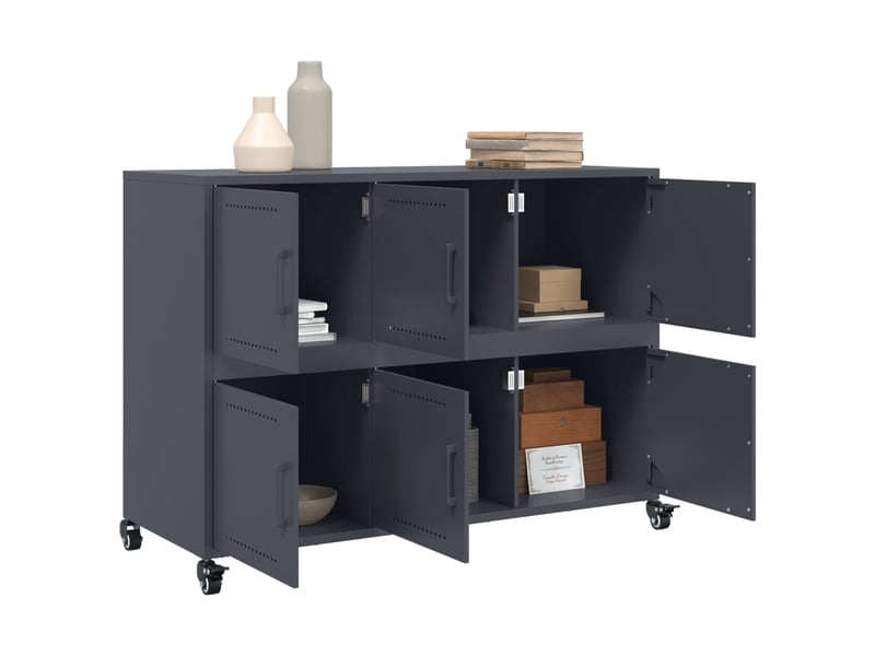  Buffet - bahut - meuble de rangement anthracite 100,5x39x72 cm acier  - Conforama E