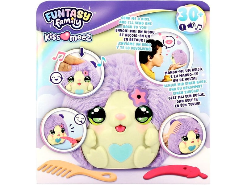  Jouet peluche interactive hamster kiss meez lilas 30 sons et réactions 1110100845 - Conforama C