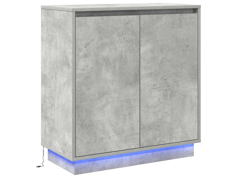  Buffet - bahut - meuble de rangement led gris béton 71 x 34,5 x 75 cm bois d'ingénierie  - Conforama A