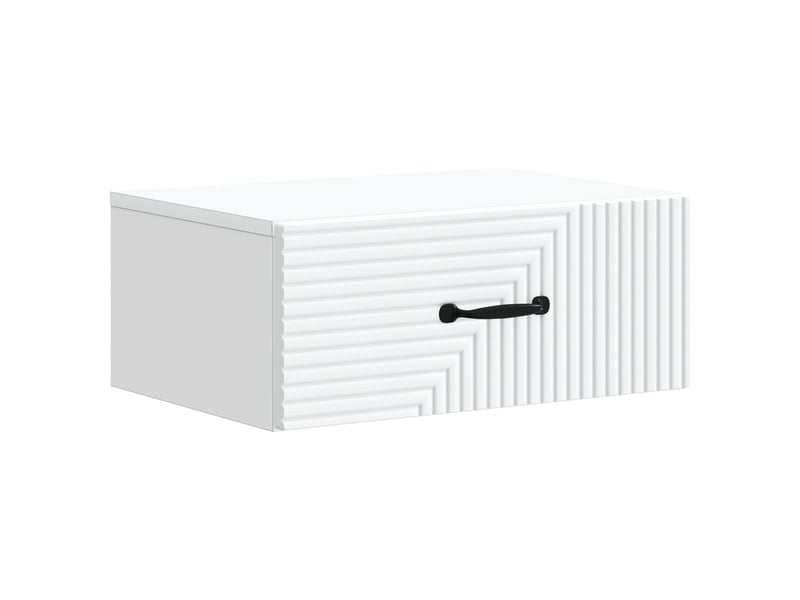  Table de chevet - cabinet de chevet - table de nuit mural 2 pièces blanc 49 x 34,5 x 20 cm  - Conforama D