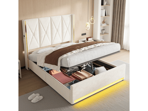 Lit coffre 160x200 cm <strong>HAUSS SPOLE</strong>  <strong></strong> coloris beige