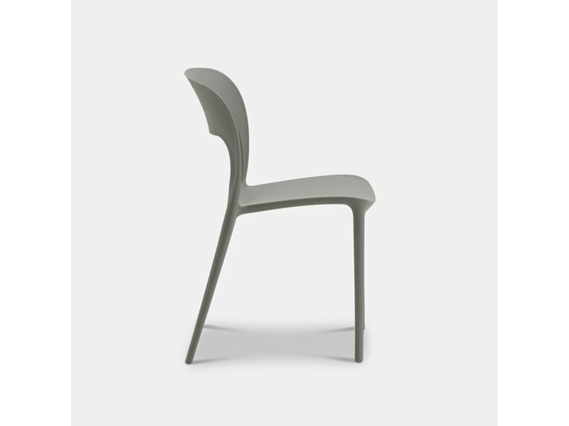  Lot de 2 chaises de salle à manger empilables numana - gris  - Conforama D
