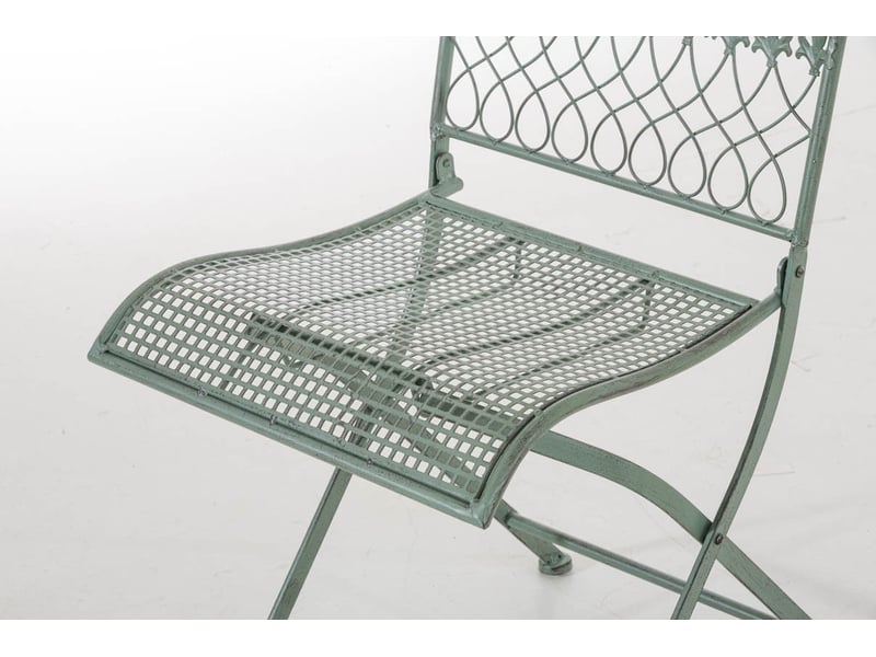  Chaise de jardin en fer forgé vert vieilli mdj10024  - Conforama D