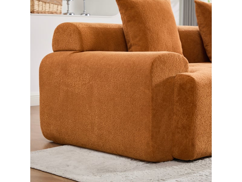 Canapé d'angle modulable orange 3 places - mousse à mémoire de forme - 268x102x78 cm - Conforama R