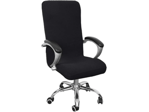 Housse de chaise de bureau universelle en microfibre élastique lavable avec accoudoirs élastiques pour fauteuils de direction confortables noir, tai