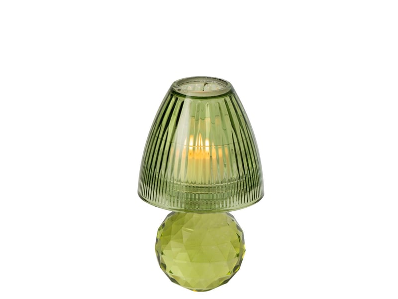  Photophore design en cristal célian 18cm vert  - Conforama B