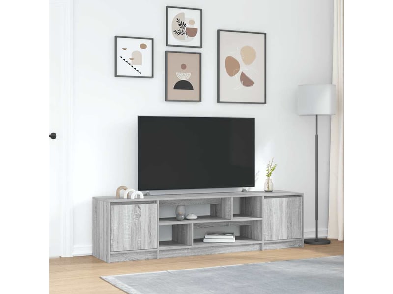  Meuble tv - banc tv - meuble de rangement sonoma gris 188,5x41x50 cm bois d'ingénierie  - Conforama B