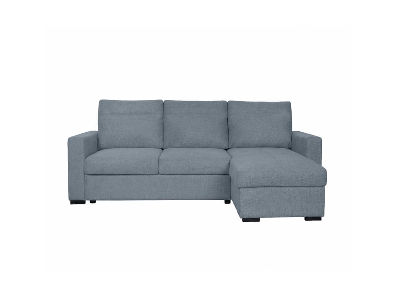  Canapé d'angle réversible solaro convertible avec coffre en tissu - bleu acier SOLARO - Conforama A