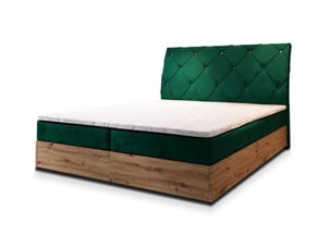 Lit avec rangement 140x200 cm <strong>MASSENO</strong>  <strong></strong> coloris vert