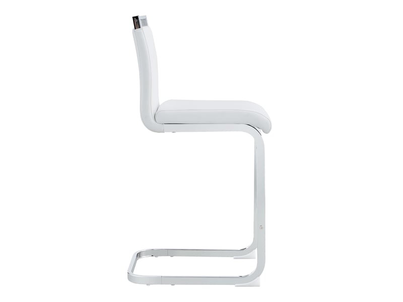  Lot de 2 tabourets de bar scandinaves blancs en simili-cuir, pieds métal argenté - hauteur 96,5 cm, cuisinerestaurant  - Conforama E