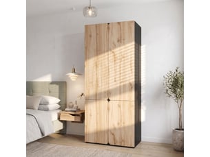 Armoire 4 porte(s) battante 3 tiroir(s) <strong></strong> <strong>ABC</strong> coloris naturel largeur 50 cm
