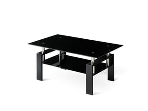 Table basse en verre trempé noir - design moderne et élégant pour salon