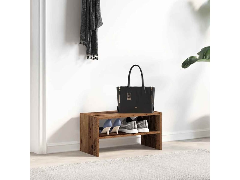  Meuble à chaussures, étagère à chaussures empilable vieux bois 60x30x30,5 cm  - Conforama C