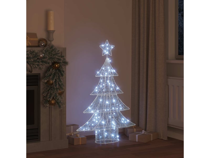  Sapin de noël, arbre de noël 100 led blanc froid 120 cm acrylique cf60935  - Conforama C