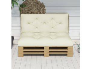 Coussins d'assise 2 pièces 120x80x12 cm extérieur crème