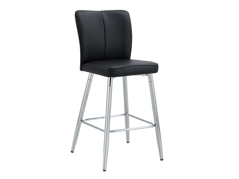  Lot de 2 tabourets de bar 44x44x101 cm - noir et argent - dossier ergonomique et repose-pieds  - Conforama A
