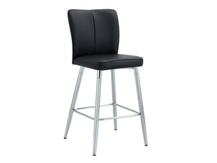 Lot de 2 tabourets de bar 44x44x101 cm - noir et argent - dossier ergonomique et repose-pieds