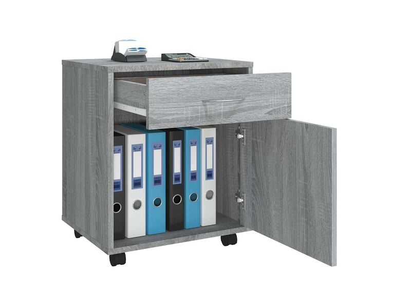  Armoire de rangement roulante sonoma gris 45x38x54 cm bois d'ingénierie  - Conforama D