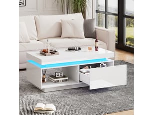 Table basse rectangulaire coloris blanc <strong></strong> <strong></strong>