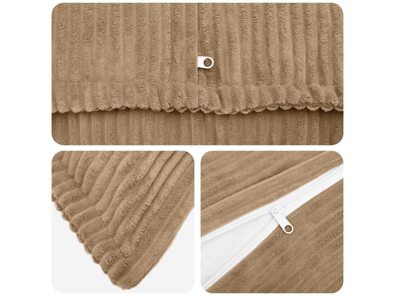  Lot de 2 housses de coussin houten marron 40 x 60 cm velours côtelé cf49346  - Conforama D