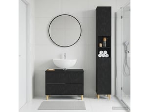 Ensemble de 2 meubles de salle de bain delft noir cf63122